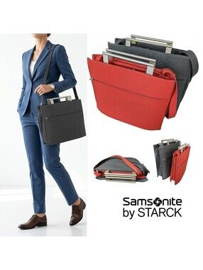 Samsonite by Starck ABA Women's Briefcase Set of 2 Gray Red
